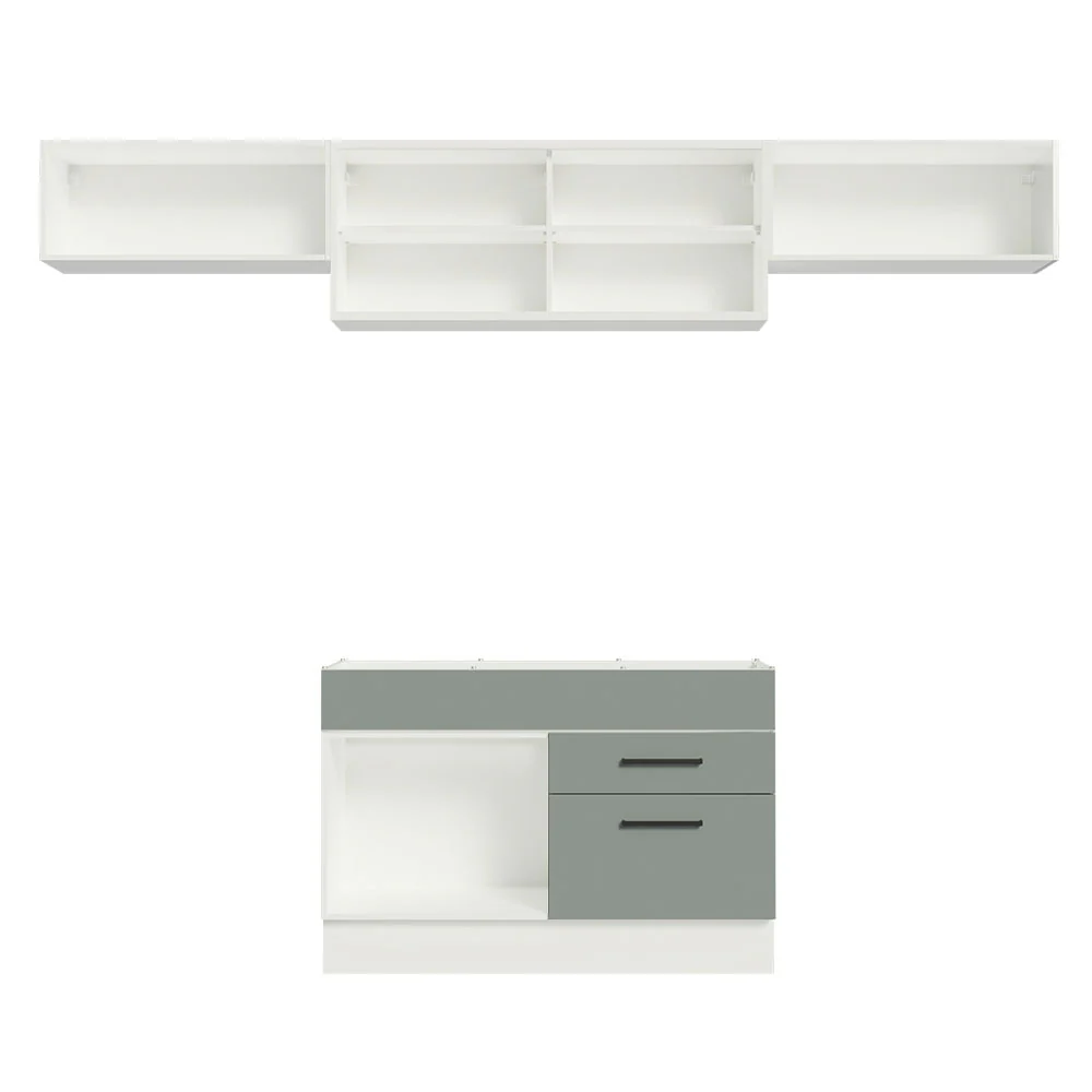 Armário de Cozinha Compacta 280cm Branco/Cinza Agata Madesa 01 - Image 11