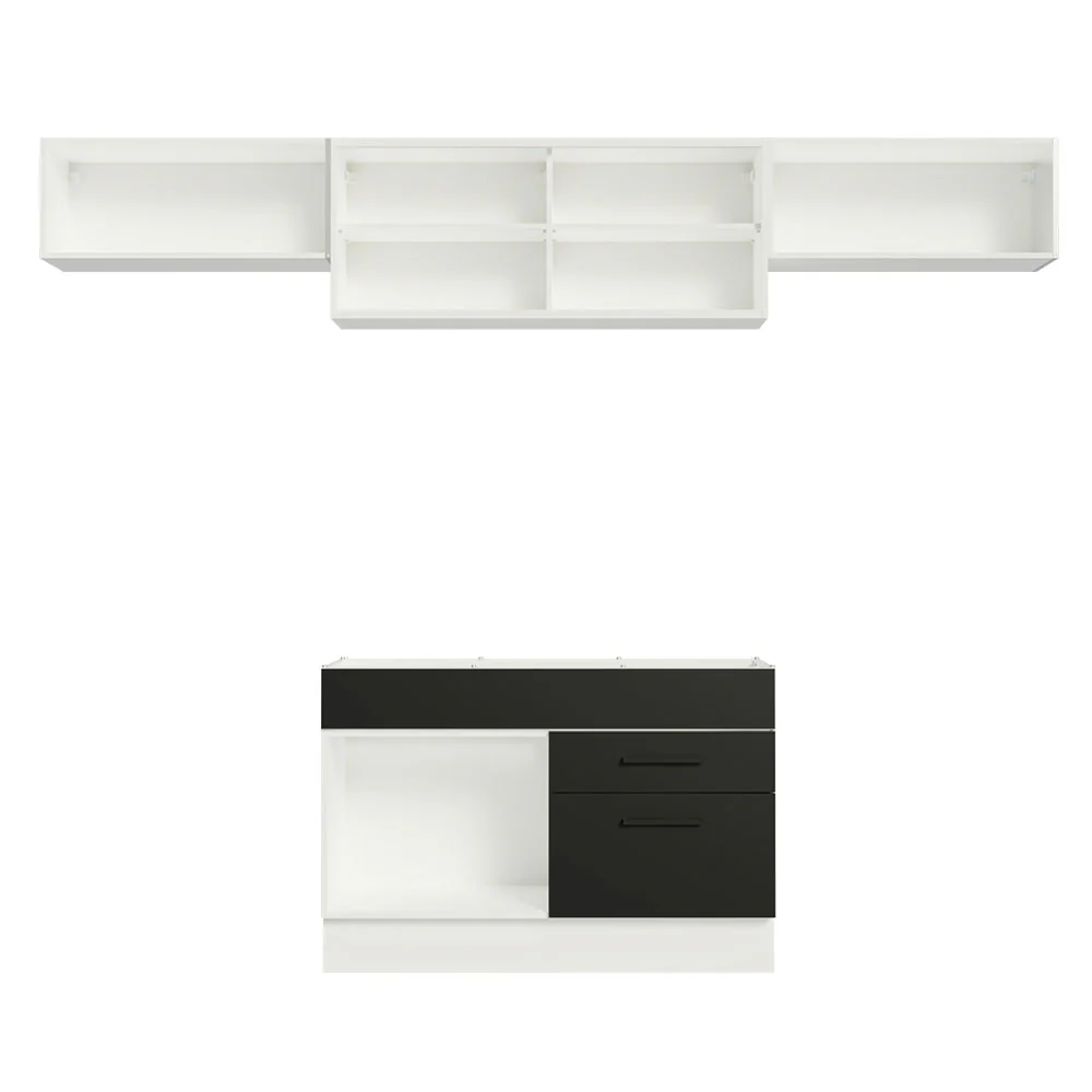Armário de Cozinha Compacta 280cm Branco/Preto Agata Madesa 01 - Image 11