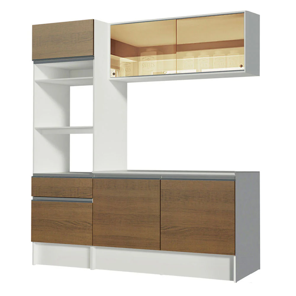 Armário de Cozinha Compacta 180cm Branco/Rustic Diamante Madesa 86 - Image 10
