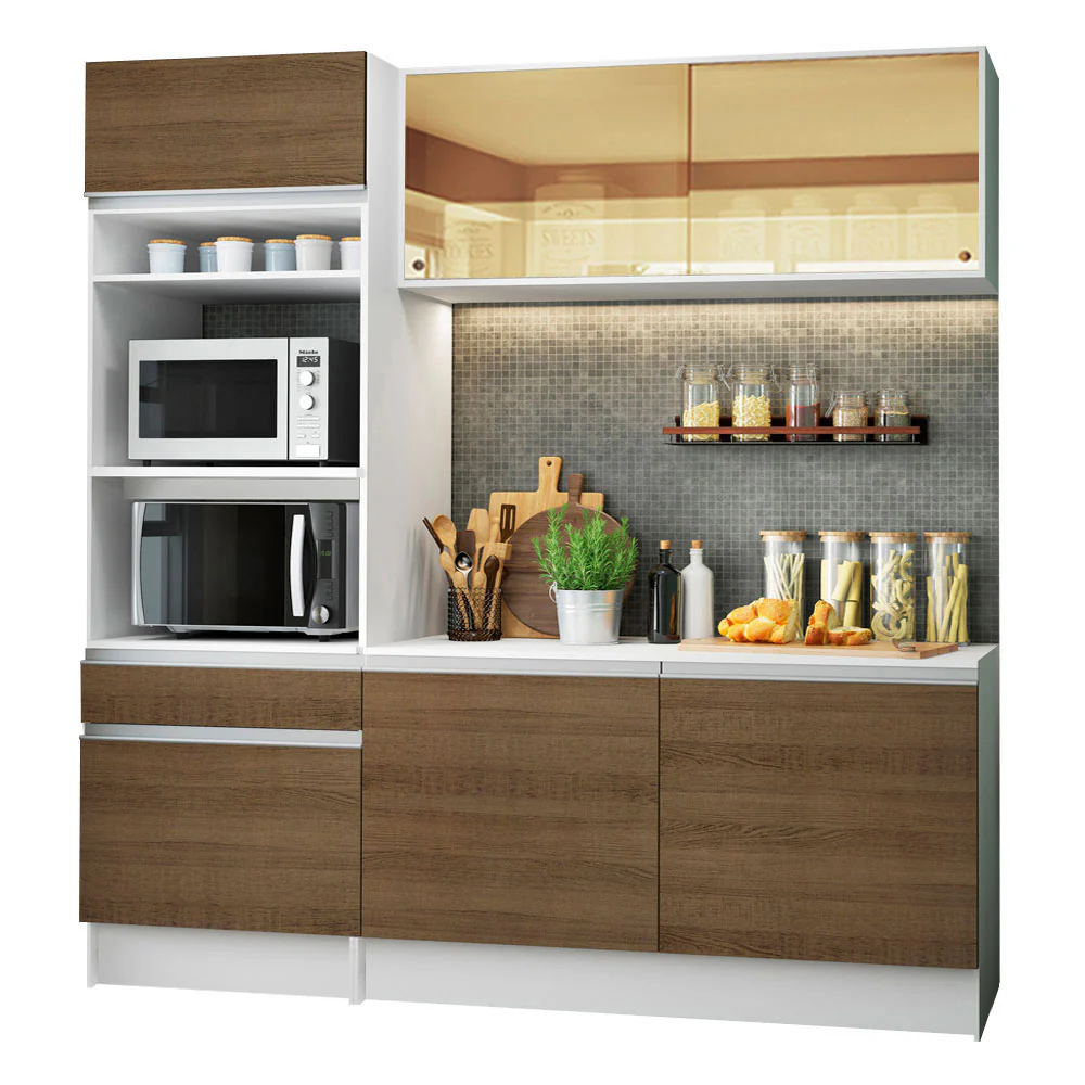 Armário de Cozinha Compacta 180cm Branco/Rustic Diamante Madesa 86 - Image 2