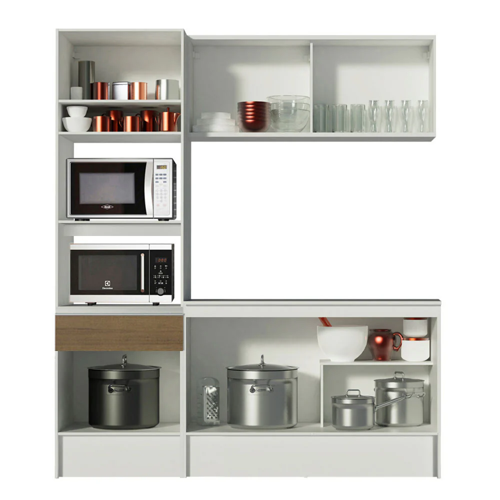 Armário de Cozinha Compacta 180cm Branco/Rustic Diamante Madesa 86 - Image 5