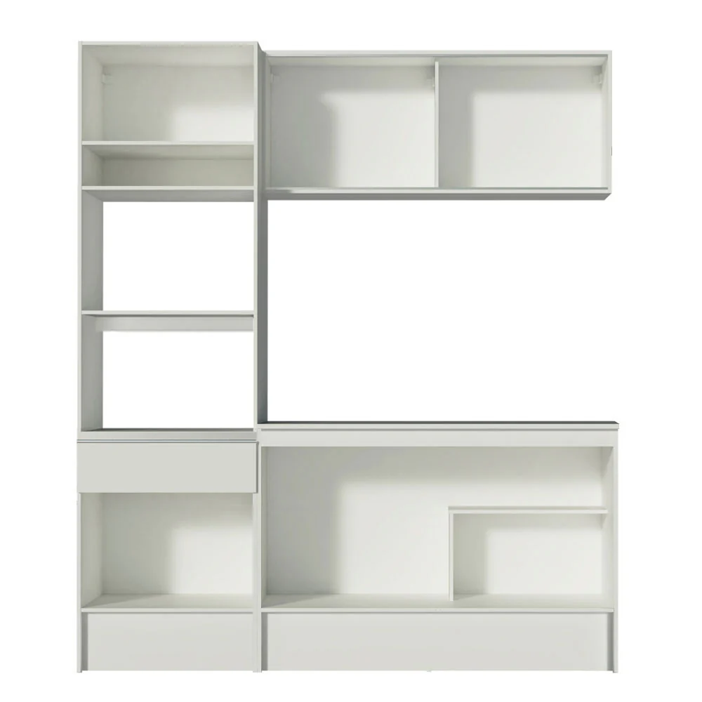 Armário de Cozinha Compacta  com Balcão e Tampo Branco Diamante Pop Madesa - Image 10