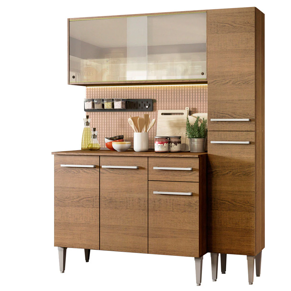 Armário de Cozinha Compacta 137cm Rustic Emilly Force Madesa 02 - Image 2