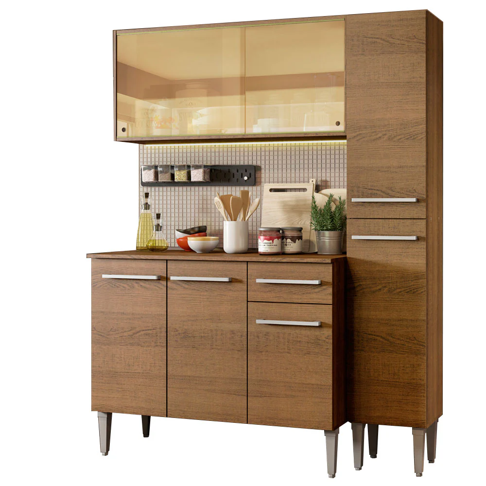 Armário de Cozinha Compacta 137cm Rustic Emilly Gold Madesa 03 - Image 2