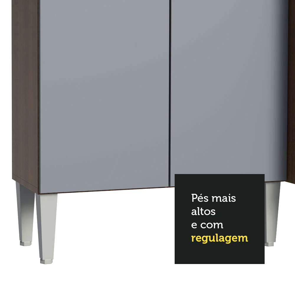 Armário de Cozinha Compacta Rustic/Cinza Emilly Top Madesa - Image 7