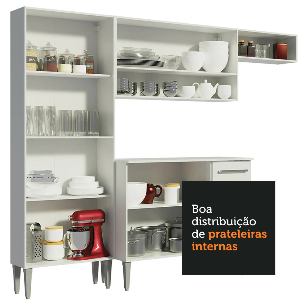 Armário de Cozinha Compacta Branco Emilly Top Madesa - Image 8