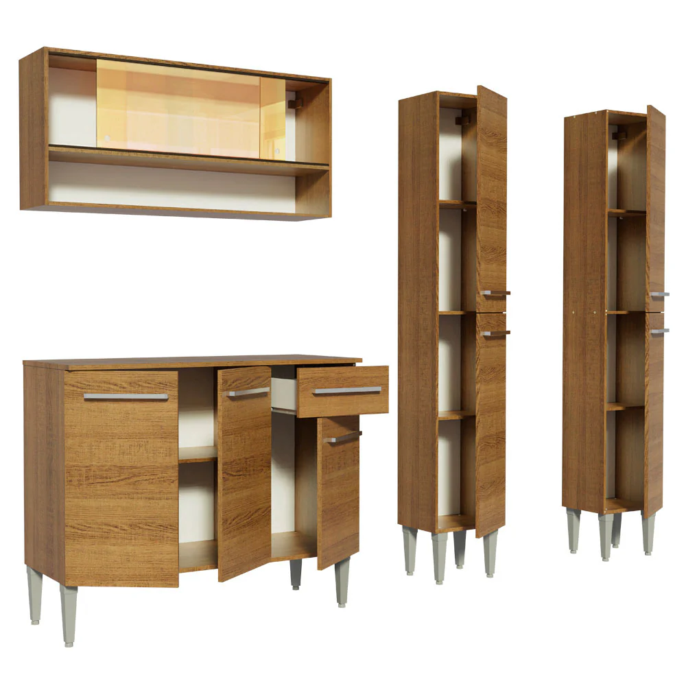 Armário de Cozinha Compacta 169cm Rustic Emilly Winter Madesa 08 - Image 4