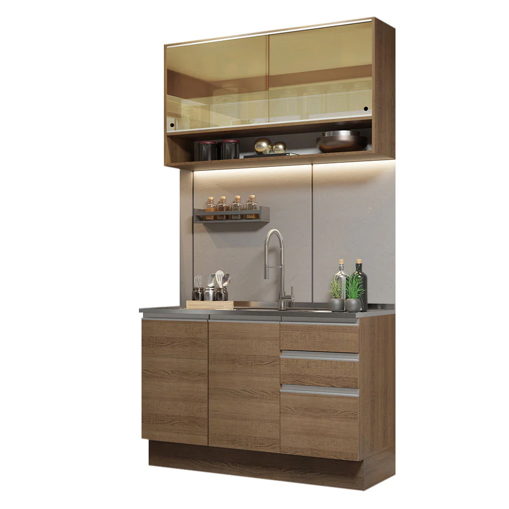 Armário de Cozinha Compacta 120cm Rustic Glamy Madesa 02 - Image 2