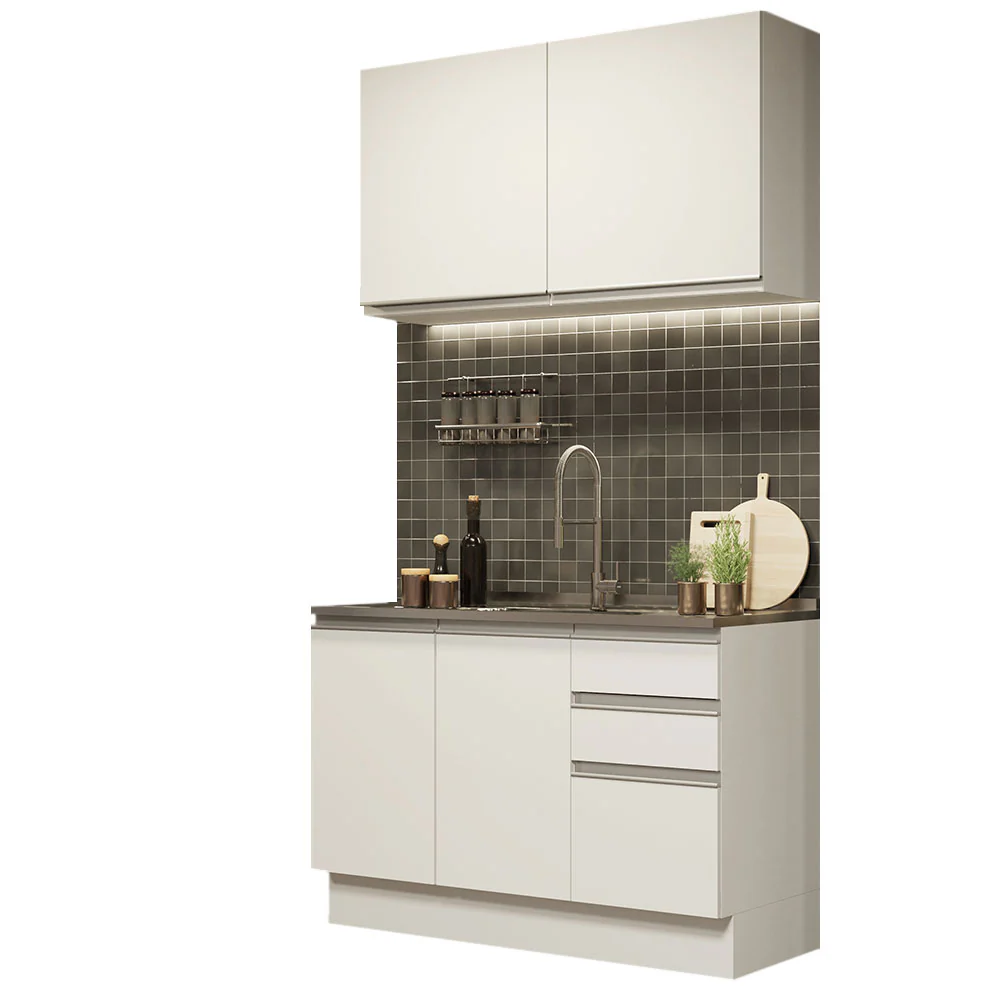Armário de Cozinha Compacta 120cm Branco Glamy Madesa 03 - Image 2