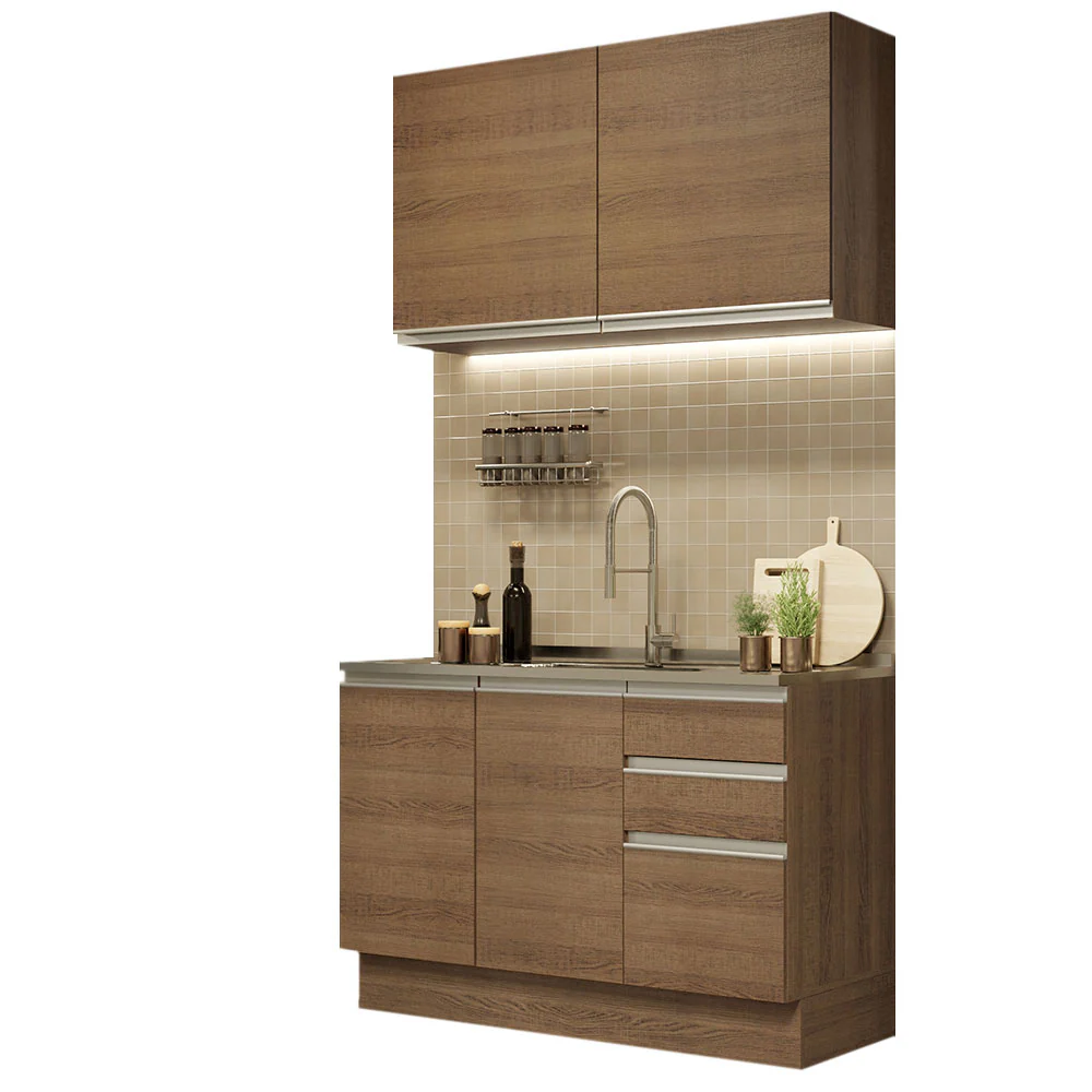 Armário de Cozinha Compacta 120cm Rustic Glamy Madesa 03 - Image 2