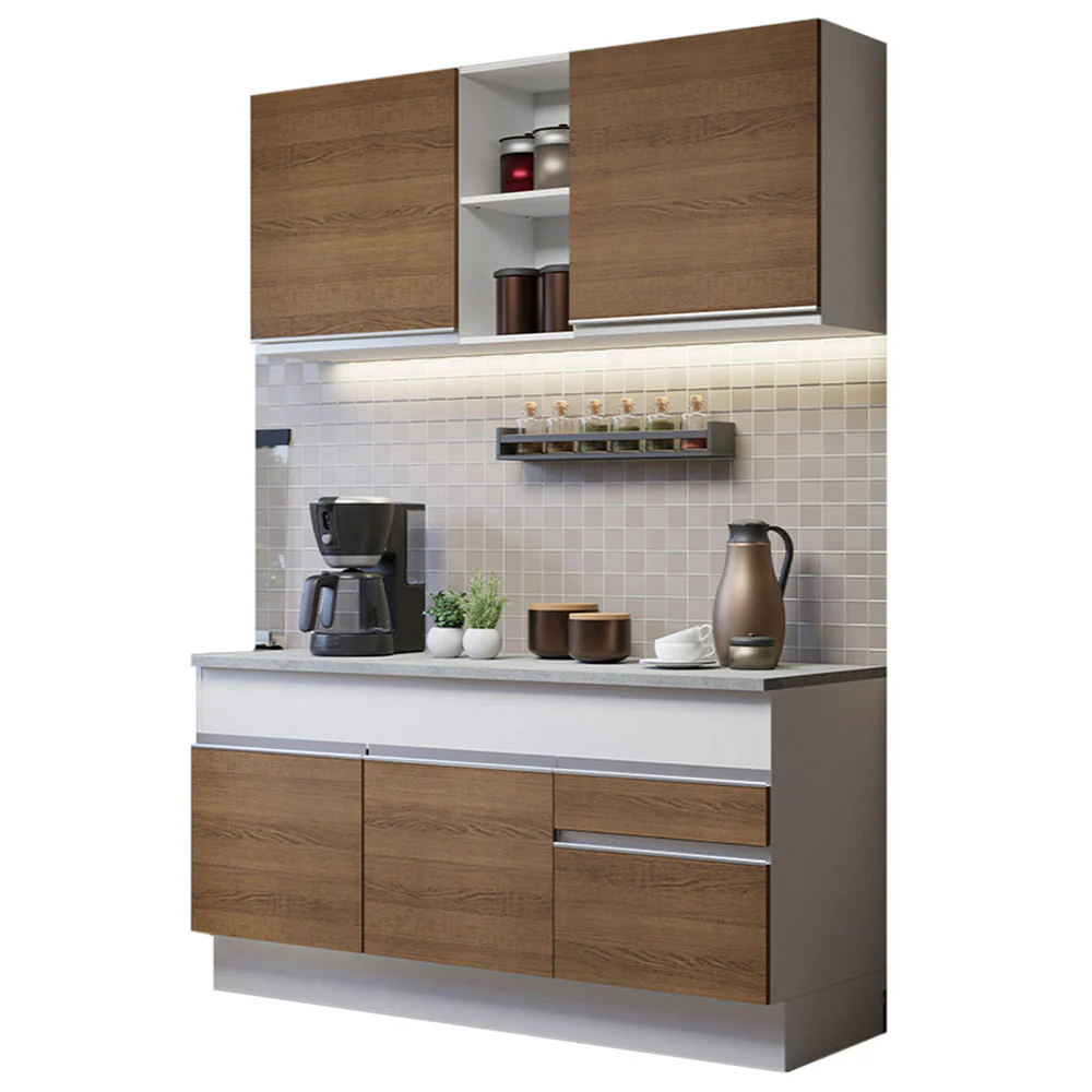 Armário de Cozinha Compacta 150cm Branco/Rustic Glamy Madesa 01 - Image 2