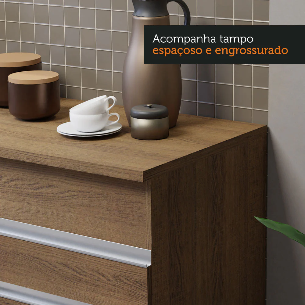 Armário de Cozinha Compacta 150cm Rustic Glamy Madesa 01 - Image 6