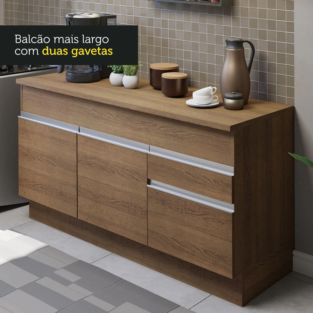 Armário de Cozinha Compacta 150cm Rustic Glamy Madesa 01 - Image 7