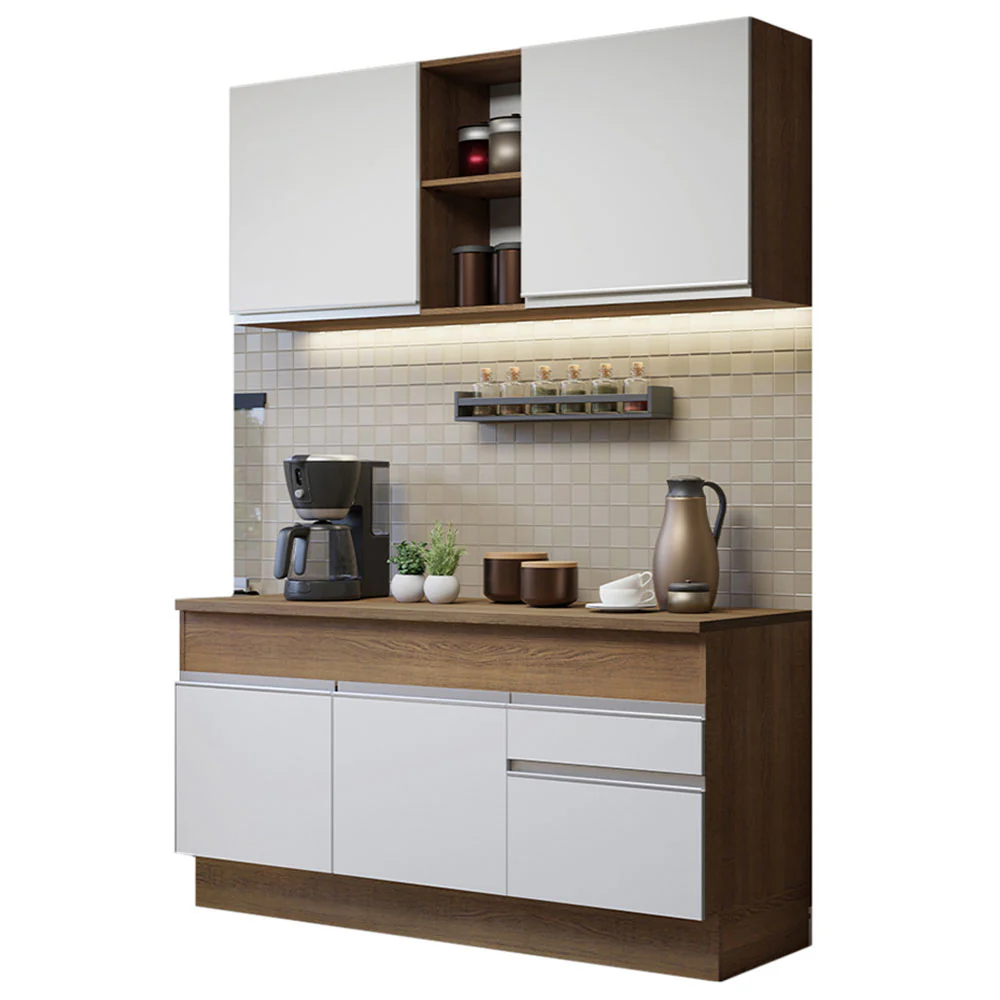 Armário de Cozinha Compacta 150cm Rustic/Branco Glamy Madesa 01 - Image 2