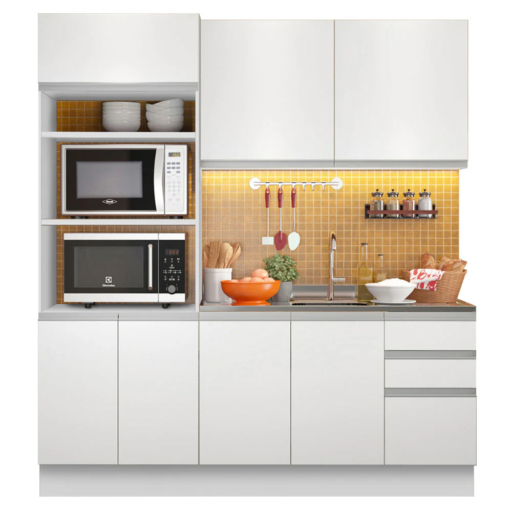 Armário de Cozinha Compacta 190cm Branco Laura Madesa 02 - Image 2
