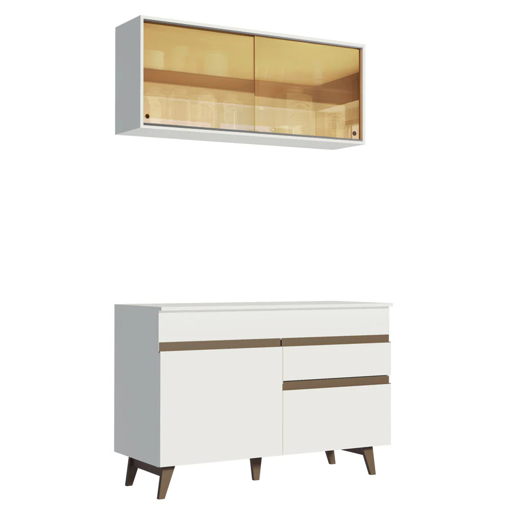 Armário de Cozinha Compacta 120cm Branco Reims Madesa 01 - Image 10