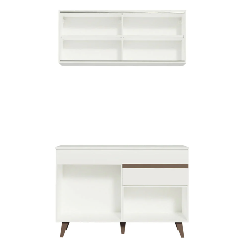 Armário de Cozinha Compacta 120cm Branco Reims Madesa 01 - Image 11