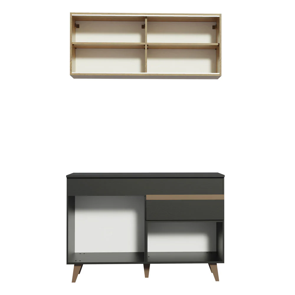 Armário de Cozinha Compacta 120cm Preto/Rustic Reims Madesa 01 - Image 12