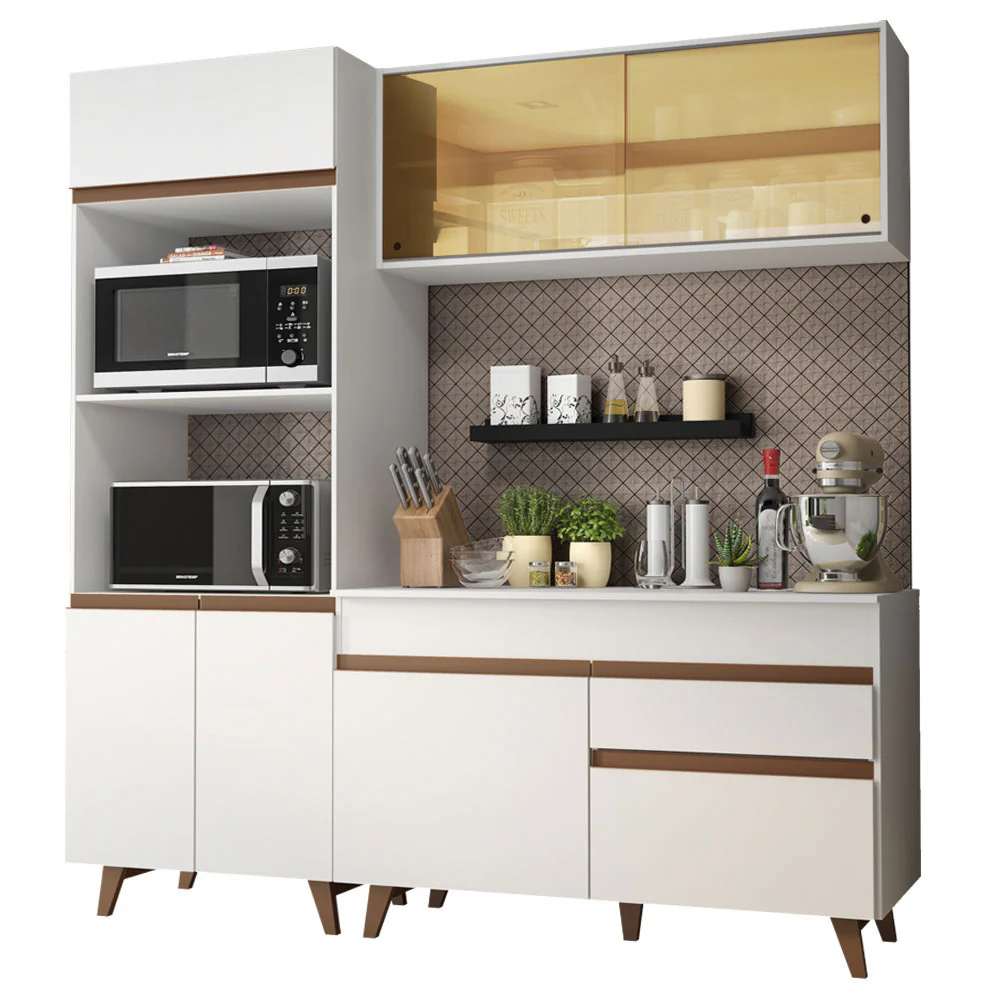 Armário de Cozinha Compacta 190cm Branco Reims Madesa 02 - Image 2