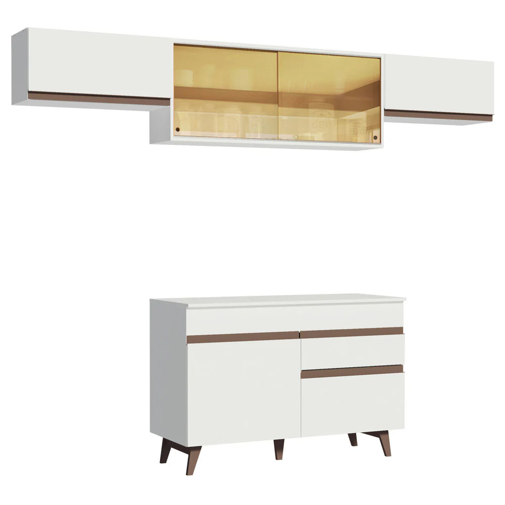Armário de Cozinha Compacta Reims 260cm Branco Reims Madesa 03 - Image 10
