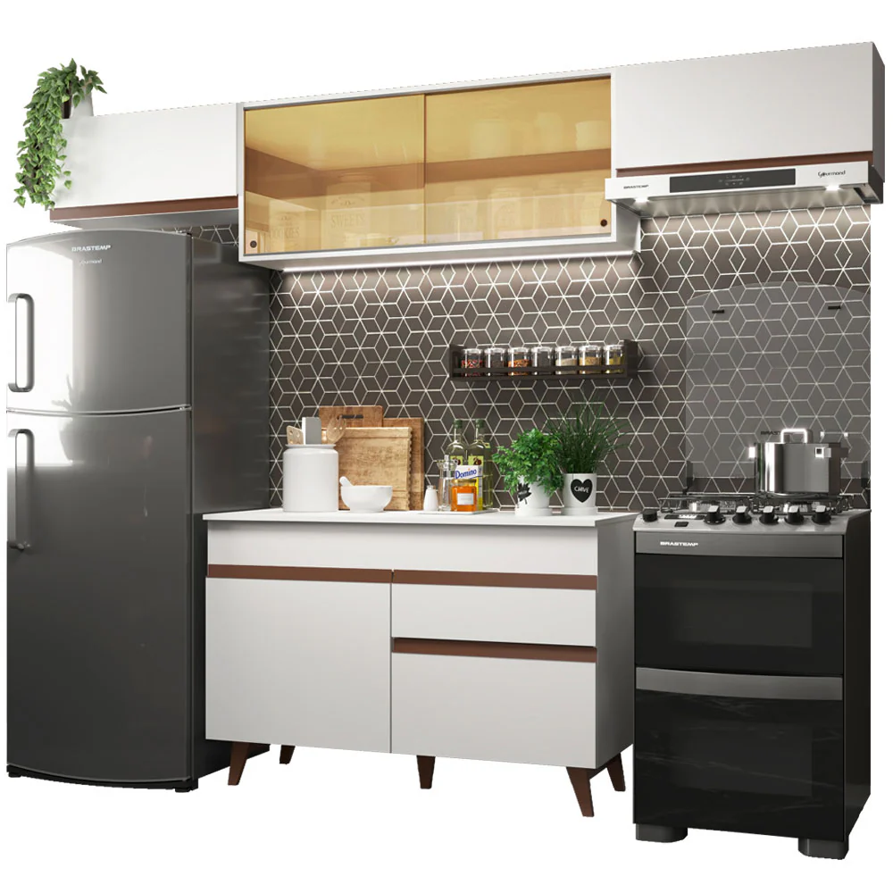 Armário de Cozinha Compacta Reims 260cm Branco Reims Madesa 03 - Image 2