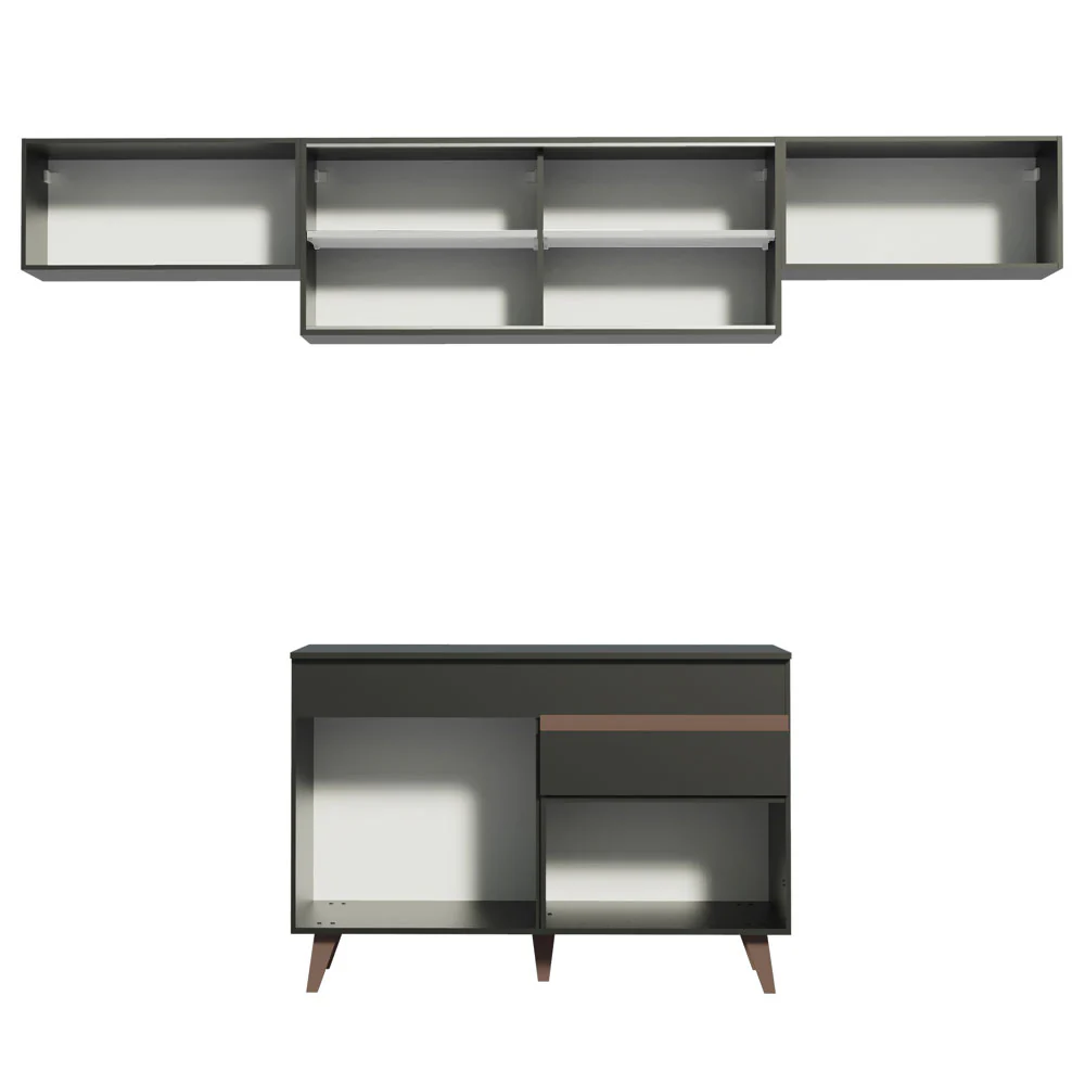 Armário de Cozinha Compacta Reims 260cm Preto Reims Madesa 03 - Image 12