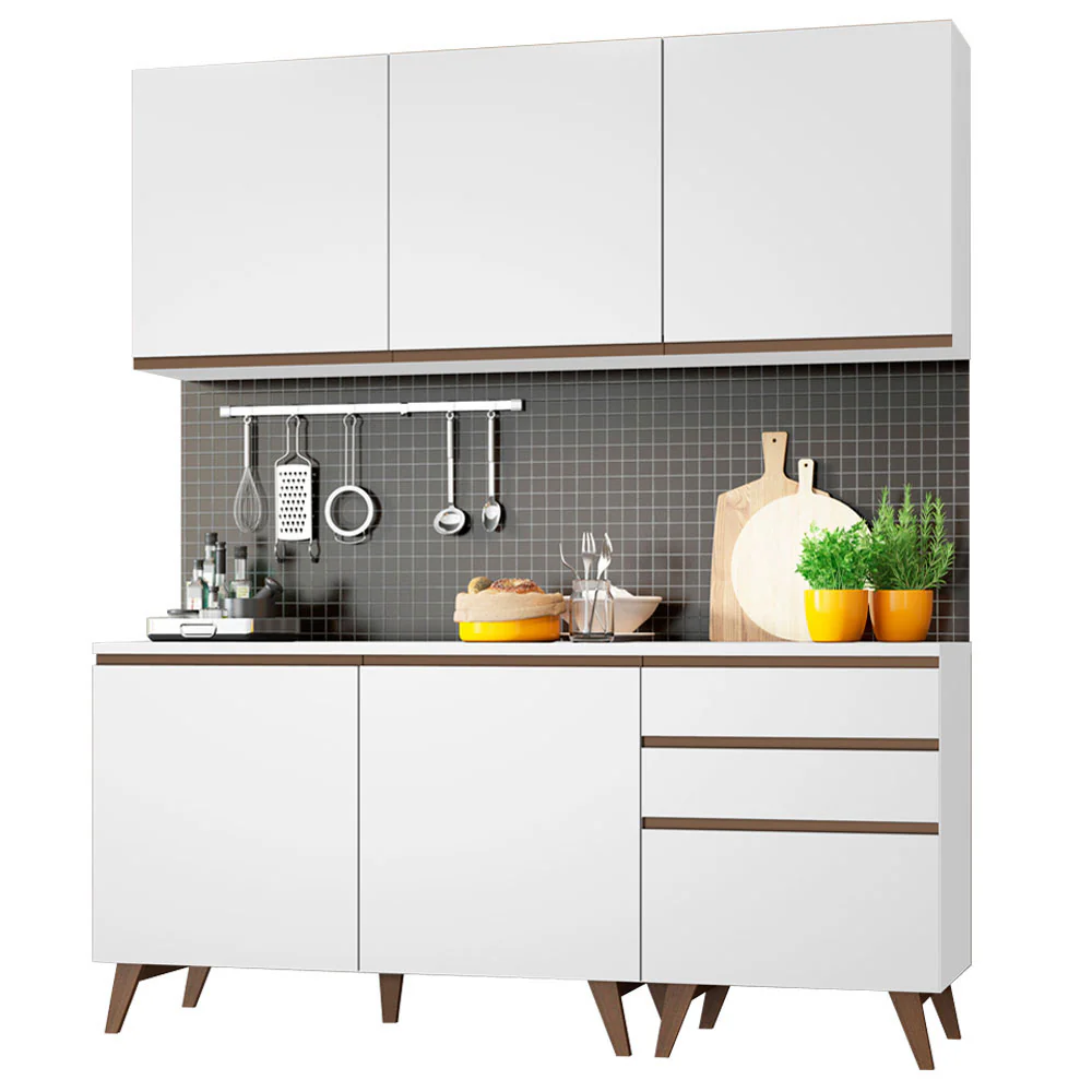 Armário de Cozinha Compacta 180cm Branco Reims Madesa 80 - Image 2