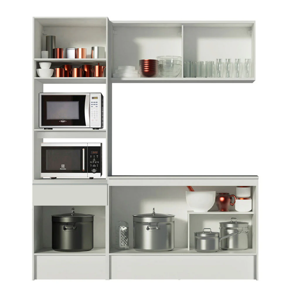 Armário de Cozinha Compacta 180cm Branco Topazio Madesa 86 - Image 5