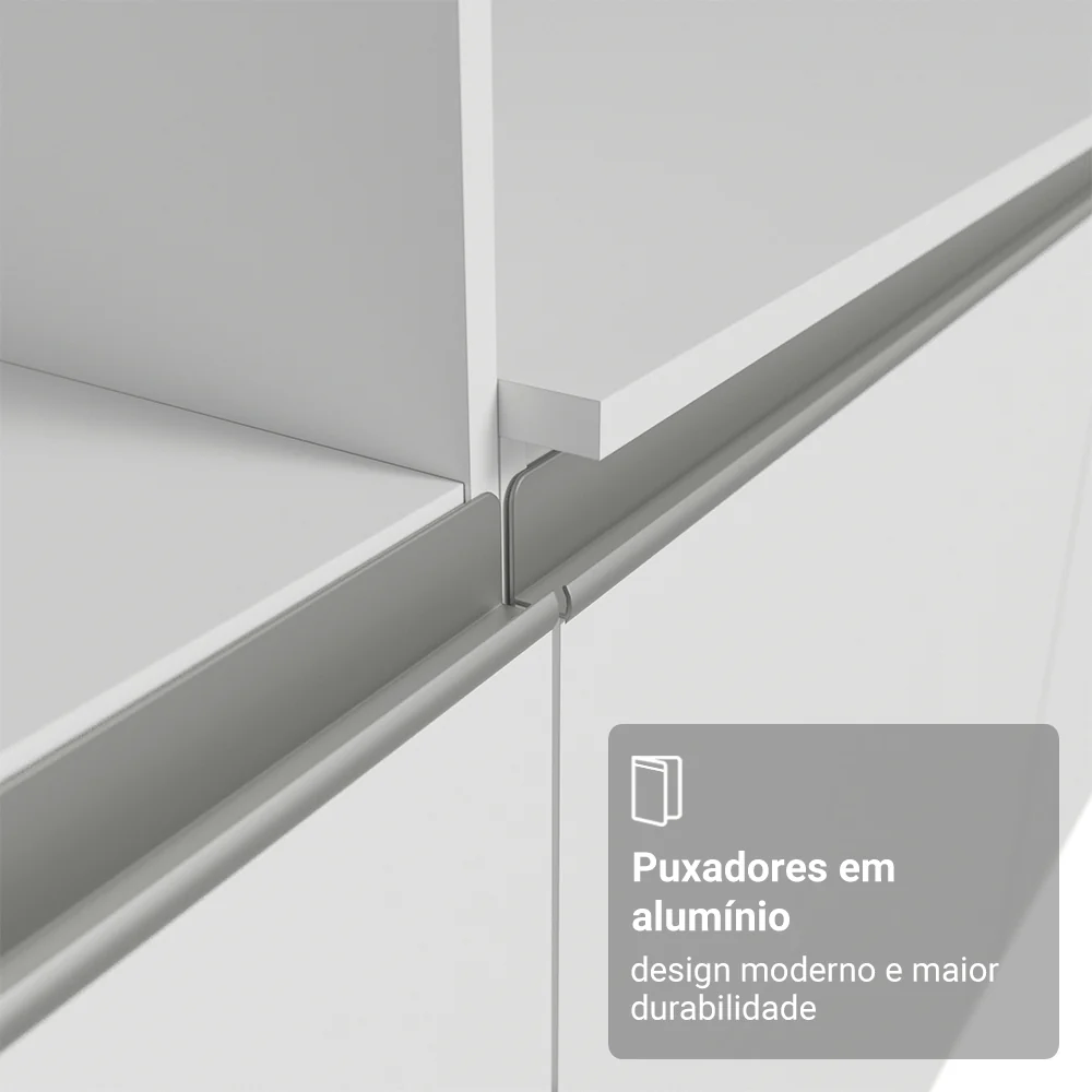 Armário de Cozinha Compacta com Balcão e Tampo Branco Topazio Pop Madesa - Image 4
