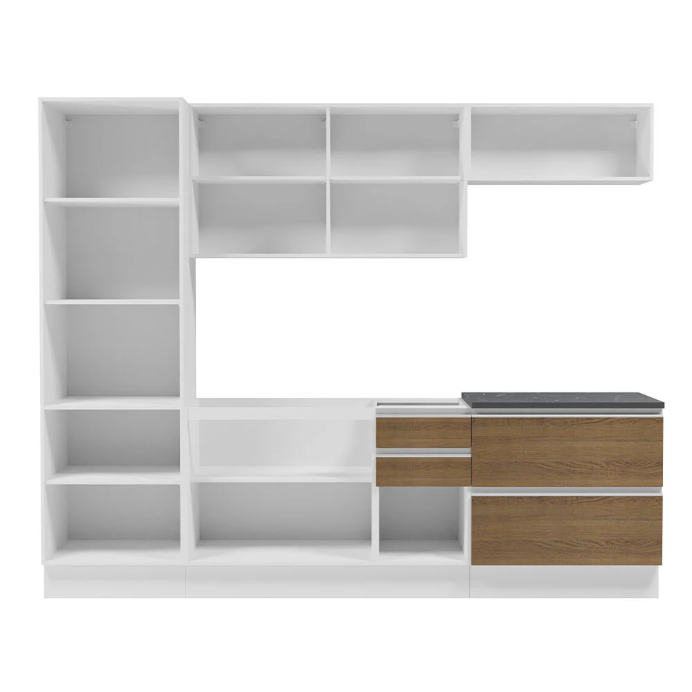 Armário de Cozinha Completa 100% MDF 260cm Branco/Rustic Acordes Madesa 01 - Image 6
