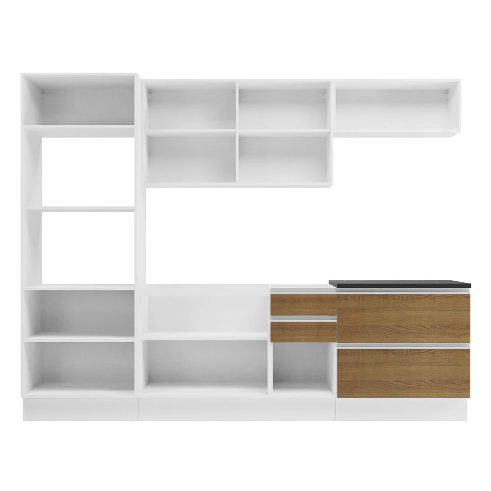 Armário de Cozinha Completa 100% MDF 270cm Branco/Rustic Acordes Madesa 06 - Image 5