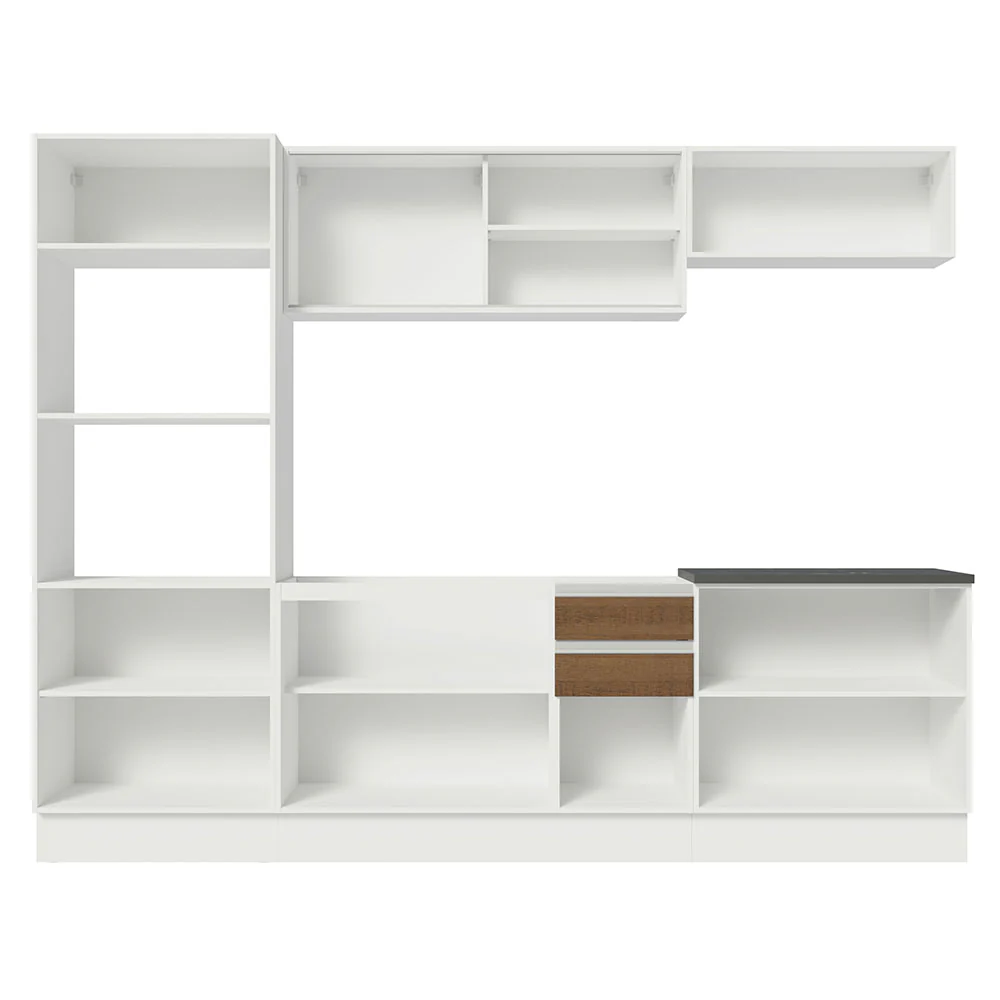 Armário de Cozinha Completa 100% MDF 270cm Branco/Rustic Acordes Madesa 07 - Image 6