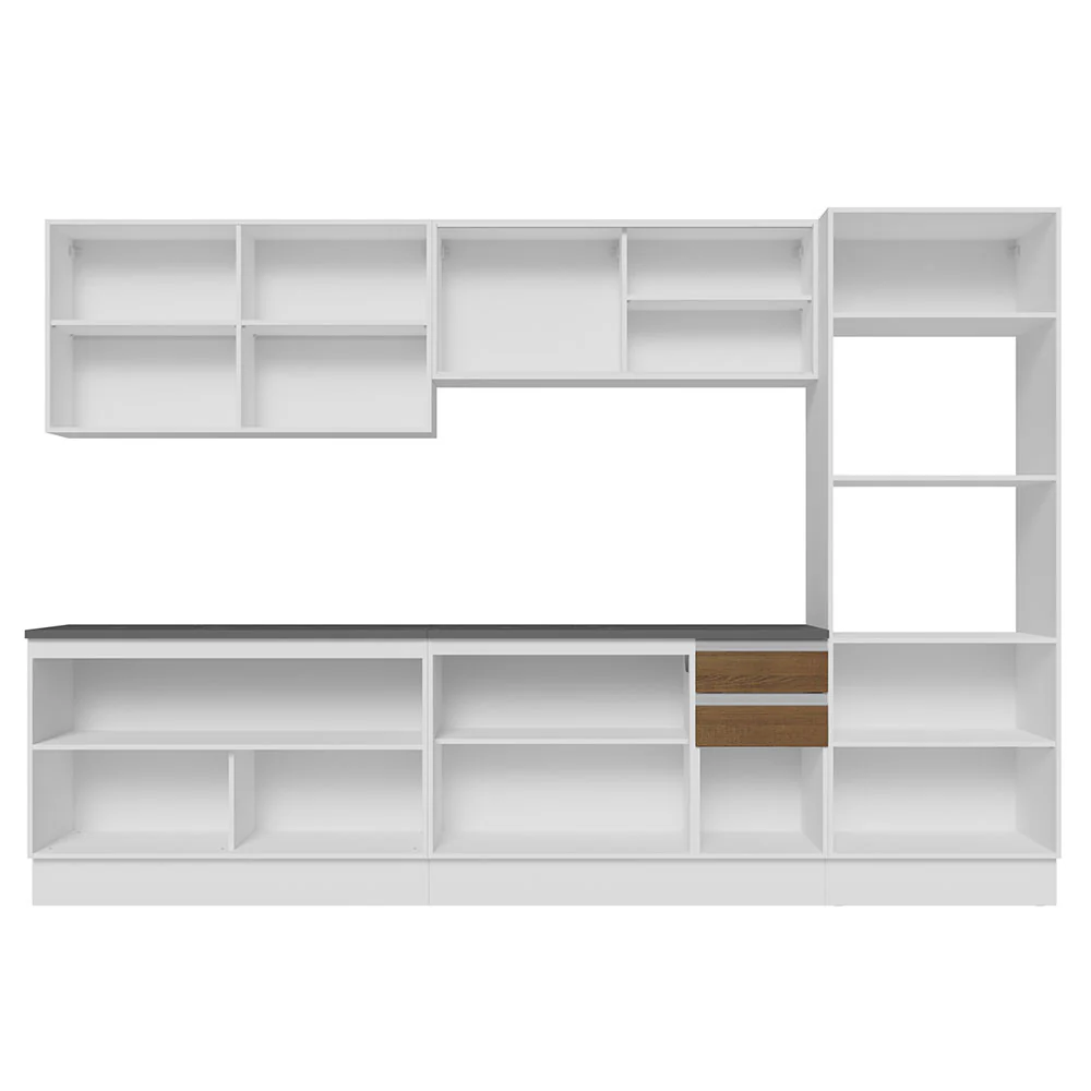 Armário de Cozinha Completa 100% MDF 310cm Branco/Rustic Acordes Madesa 01 - Image 6