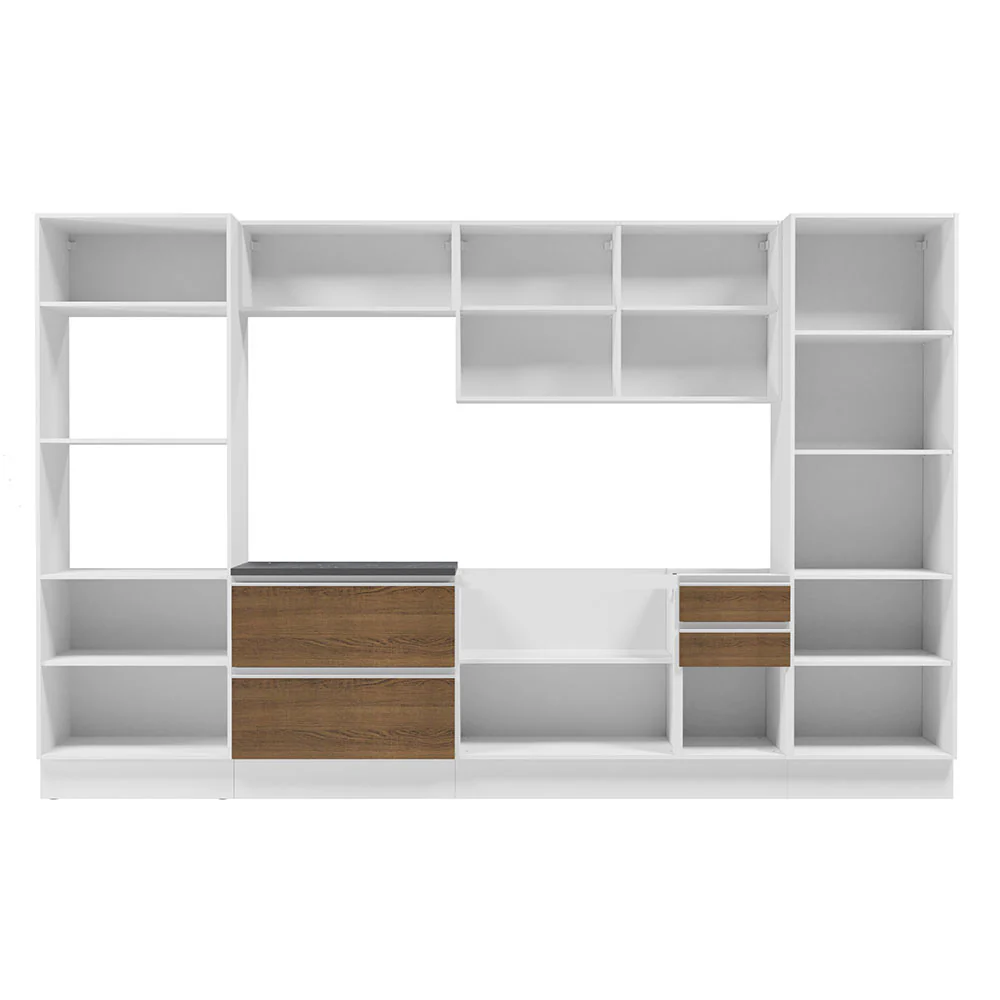 Armário de Cozinha Completa 100% MDF 330cm Branco/Rustic Acordes Madesa 05 - Image 6