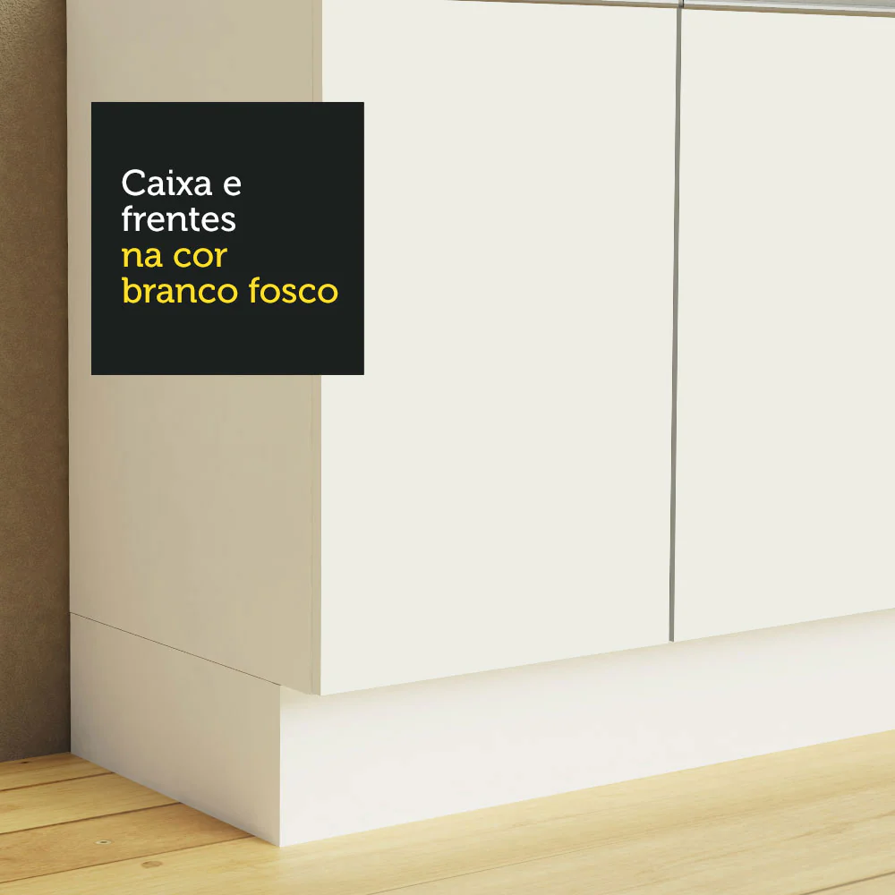 Armário de Cozinha Completa de Canto 100% MDF 448cm Branco Smart Madesa 01 - Image 9