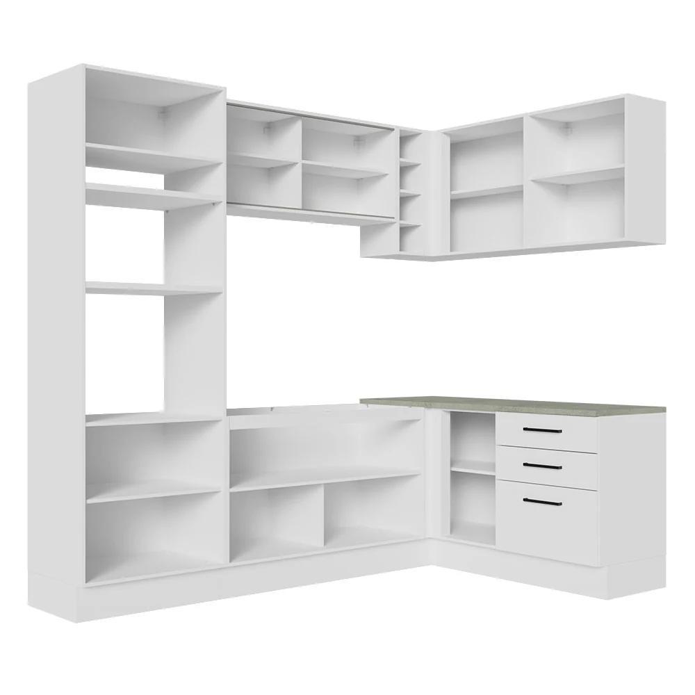 Armário de Cozinha Completa de Canto 399cm Branco Agata Madesa 01 - Image 12