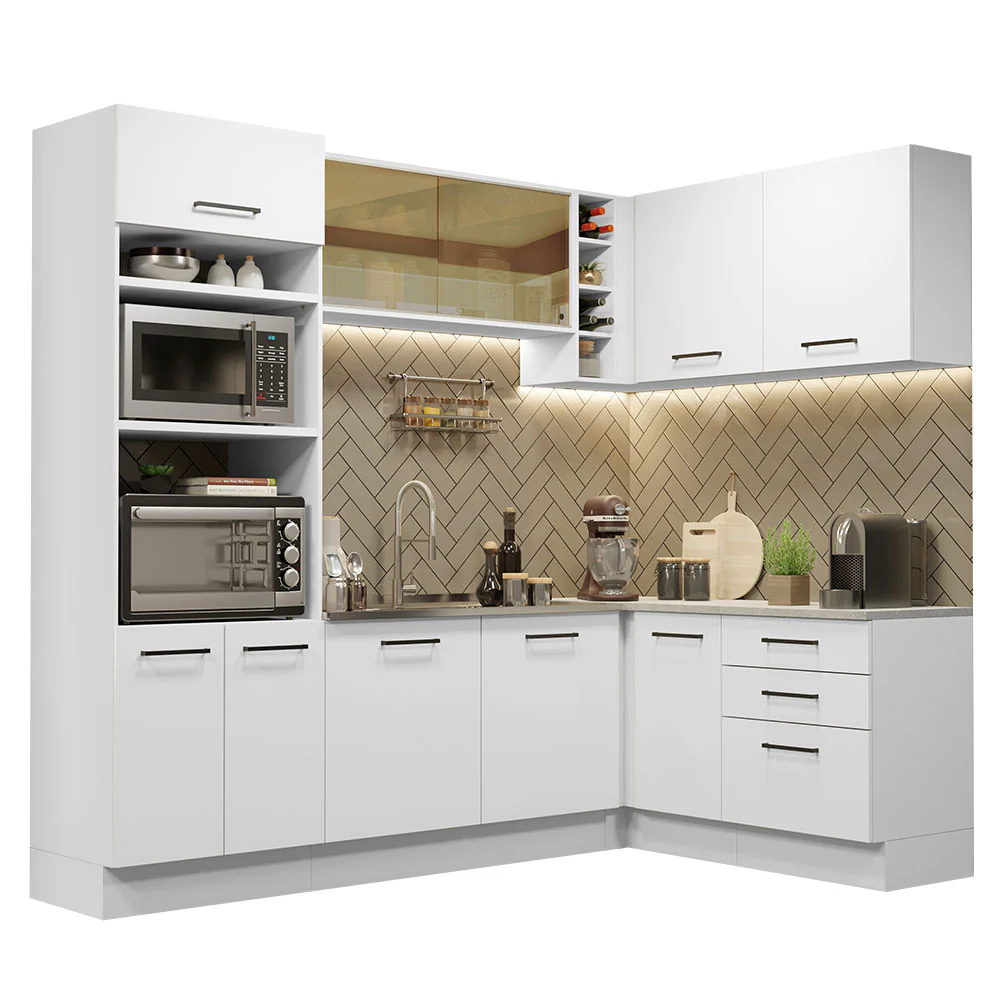 Armário de Cozinha Completa de Canto 399cm Branco Agata Madesa 01 - Image 2