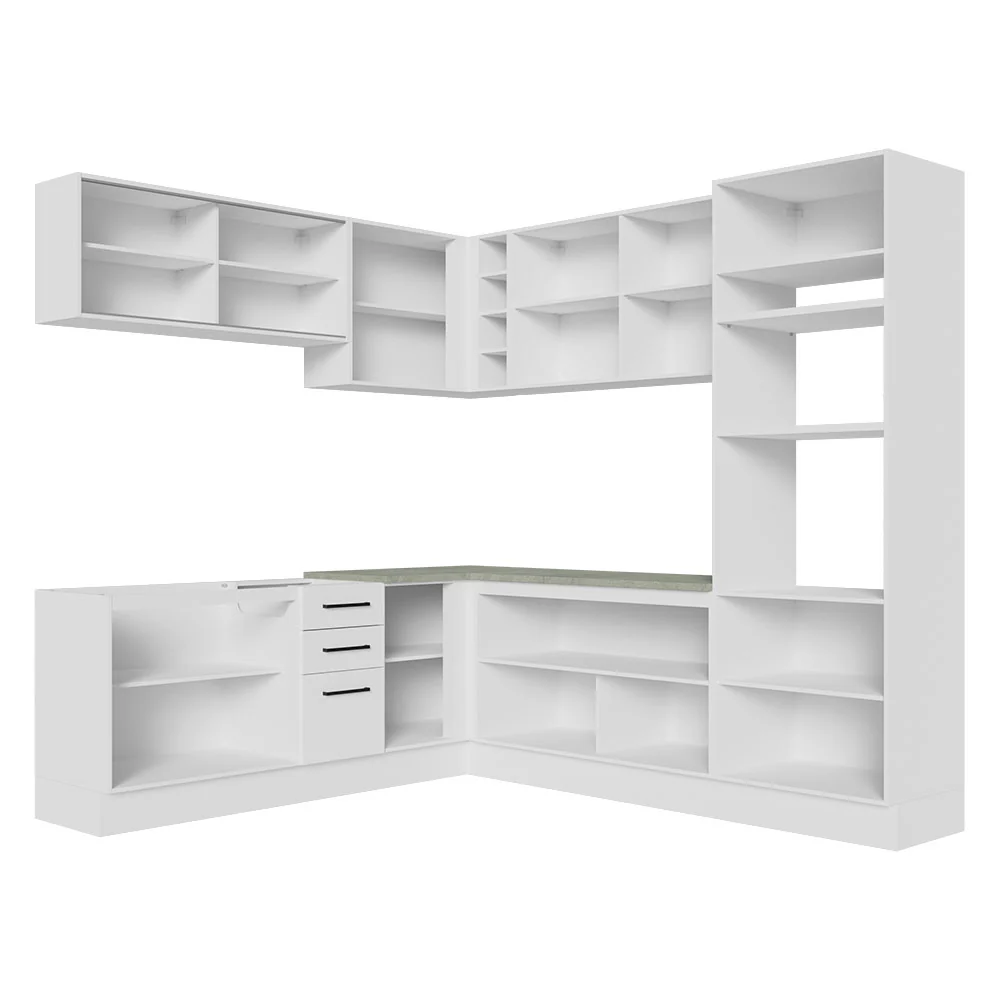 Armário de Cozinha Completa de Canto 459cm Branco Agata Madesa 01 - Image 12