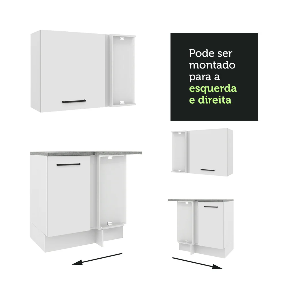 Armário de Cozinha Completa de Canto 479cm Branco Agata Madesa 01 - Image 10