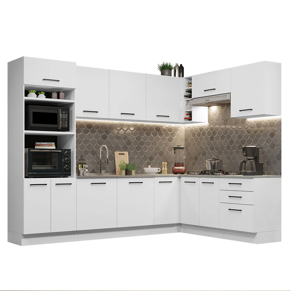 Armário de Cozinha Completa de Canto 479cm Branco Agata Madesa 01 - Image 2