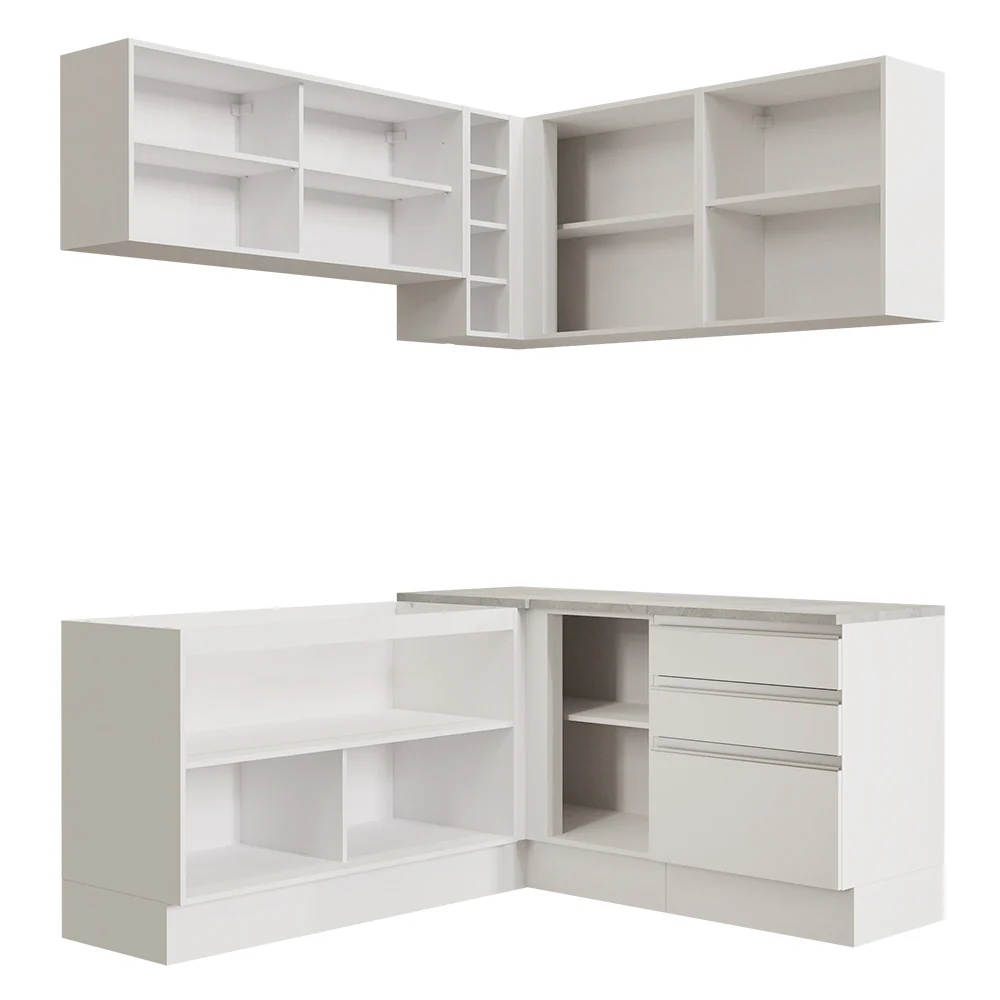 Armário de Cozinha Completa de Canto 329cm Branco Glamy Madesa 02 - Image 11