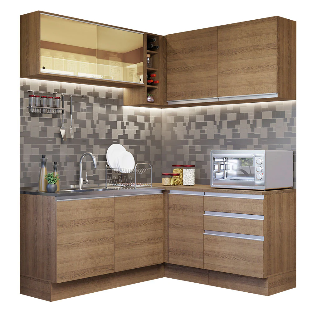 Armário de Cozinha Completa de Canto 329cm Rustic Glamy Madesa 02 - Image 2