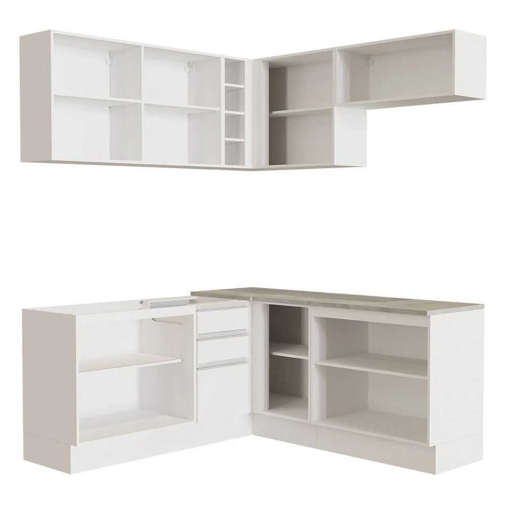 Armário de Cozinha Completa de Canto 349cm Branco Glamy Madesa 01 - Image 11