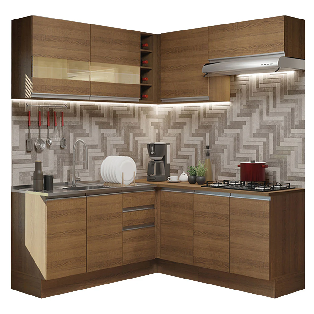 Armário de Cozinha Completa de Canto 349cm Rustic Glamy Madesa 01 - Image 2