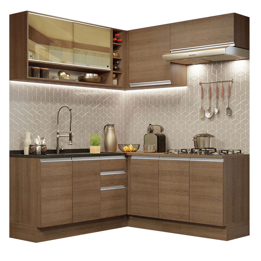 Armário de Cozinha Completa de Canto 349cm Rustic Glamy Madesa 02 - Image 2