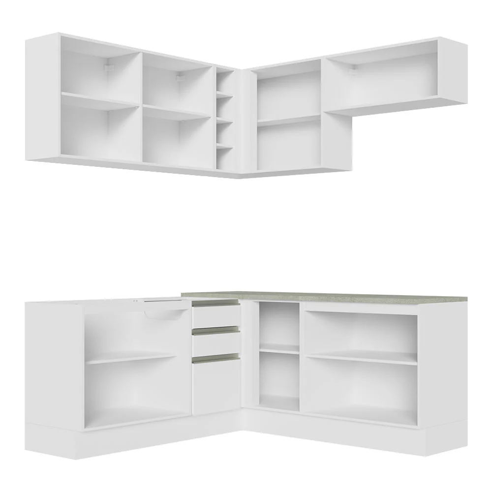 Armário de Cozinha Completa de Canto 349cm Branco Glamy Madesa 03 - Image 11