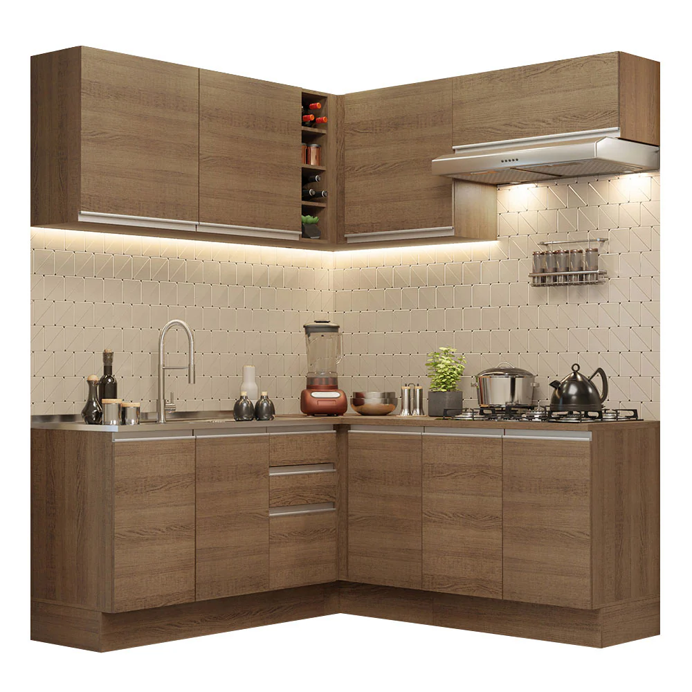 Armário de Cozinha Completa de Canto 349cm Rustic Glamy Madesa 03 - Image 2
