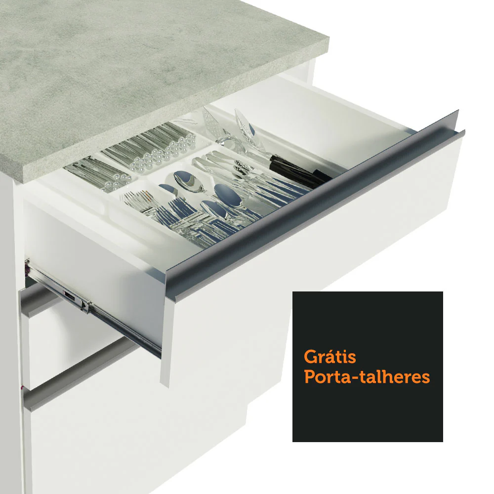 Armário de Cozinha Completa de Canto 399cm Branco Glamy Madesa 02 - Image 8