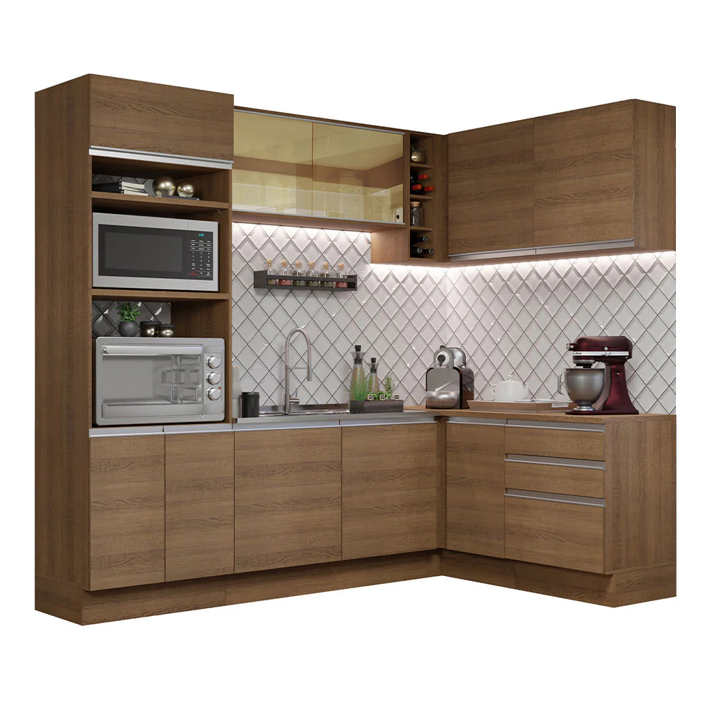 Armário de Cozinha Completa de Canto 399cm Rustic Glamy Madesa 02 - Image 2