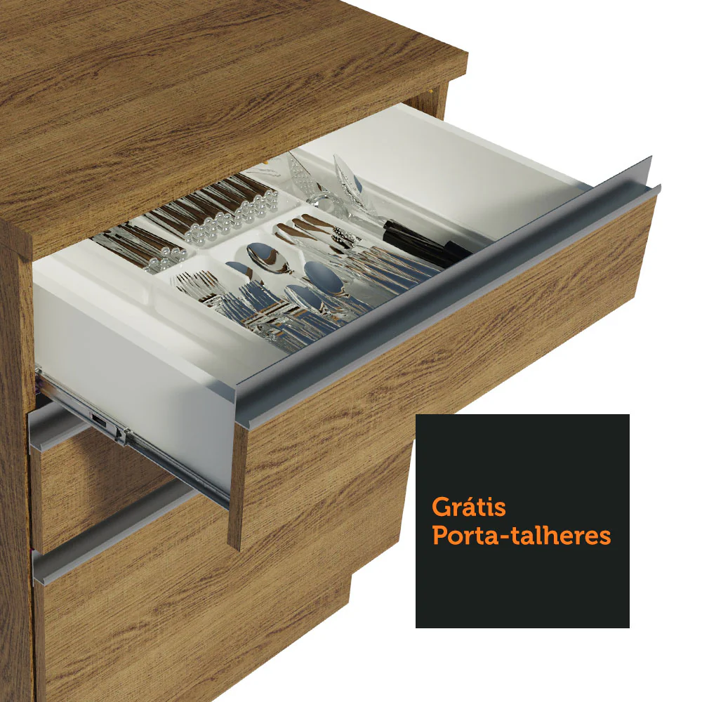 Armário de Cozinha Completa de Canto 399cm Rustic Glamy Madesa 02 - Image 8